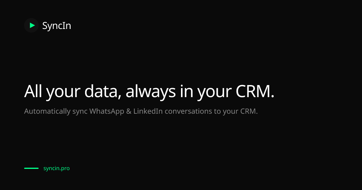 SyncIn — All your data, always in your CRM | SyncIn